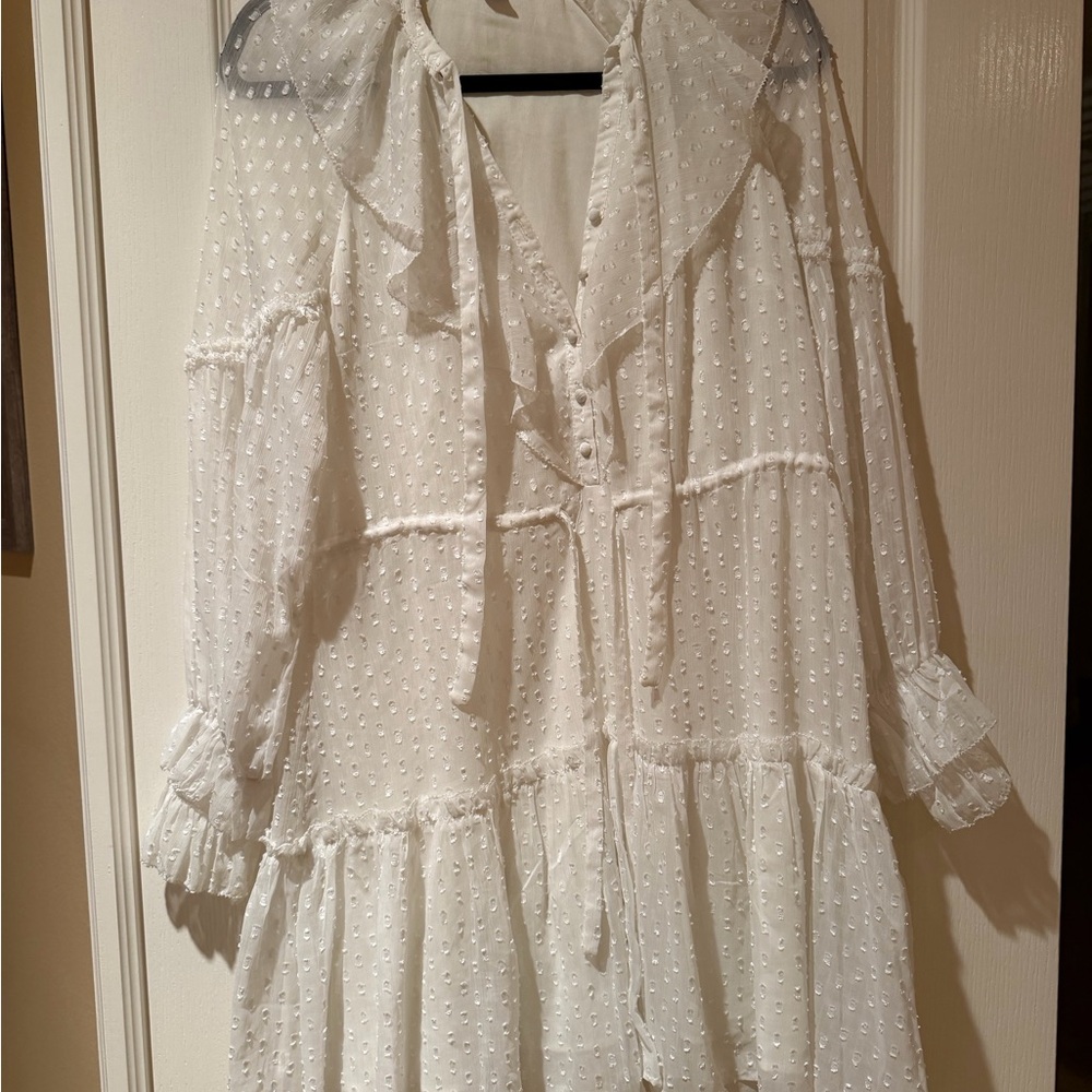 All Saints White Long Sleeve Dress